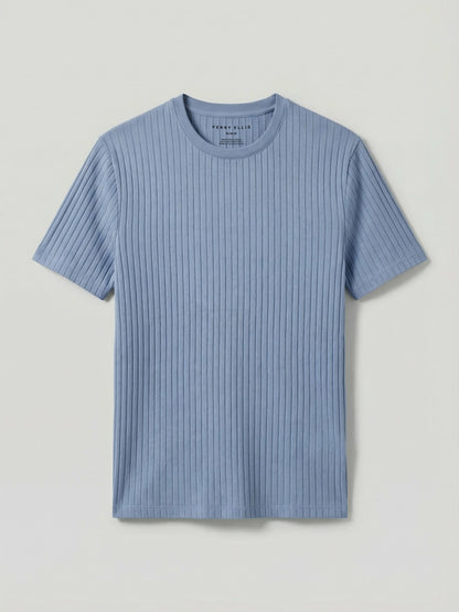 Perry Ellis Ribbed Crew Neck Tee