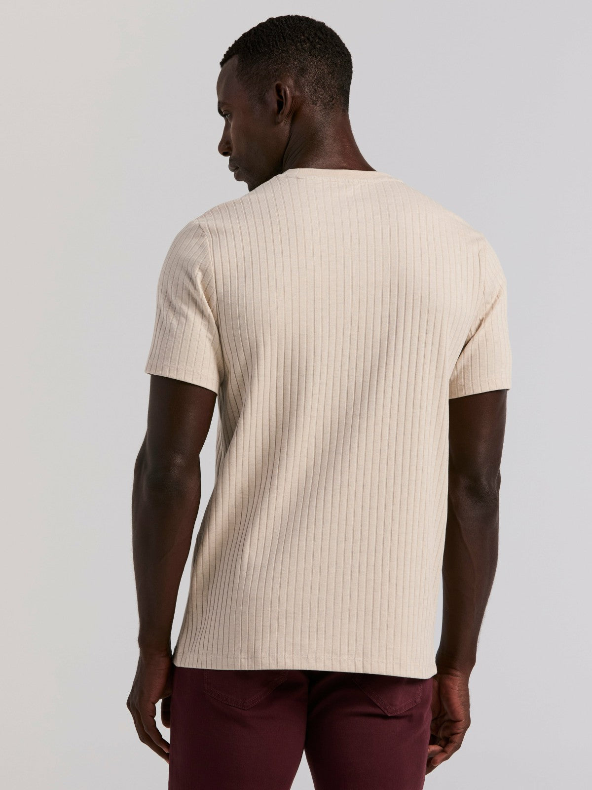 Perry Ellis Ribbed Crew Neck Tee