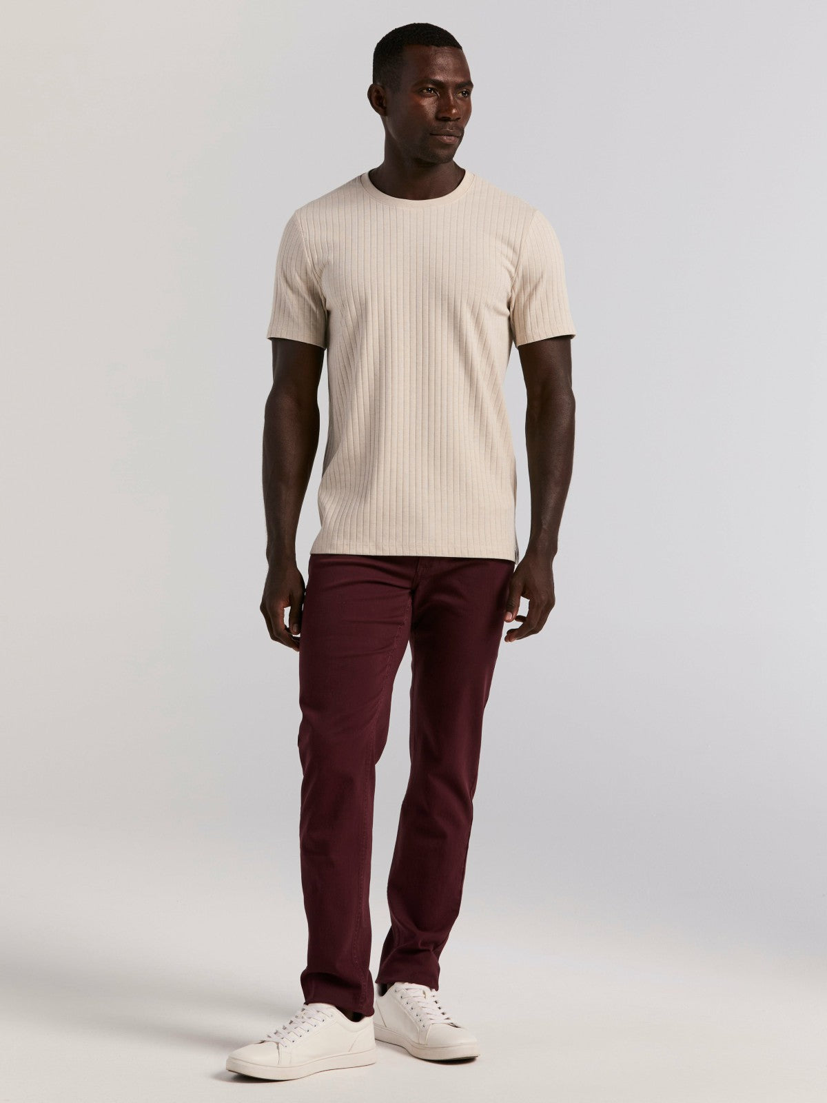 Perry Ellis Ribbed Crew Neck Tee