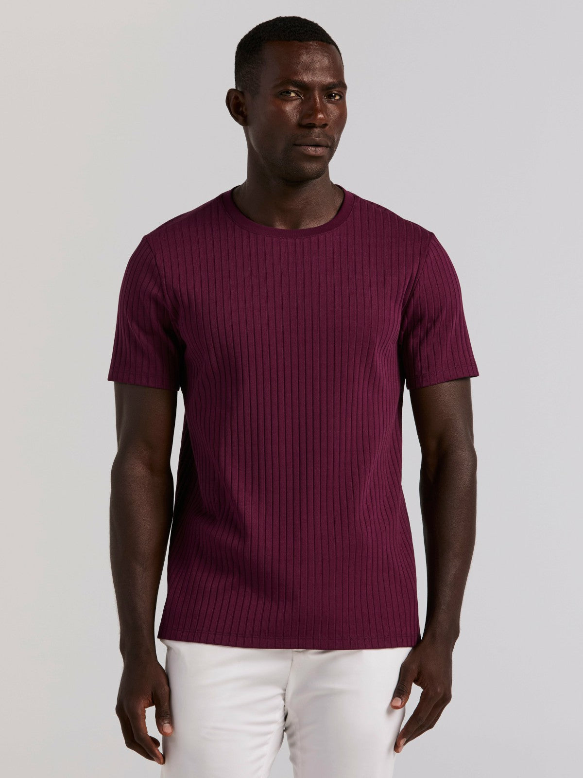 Perry Ellis Ribbed Crew Neck Tee