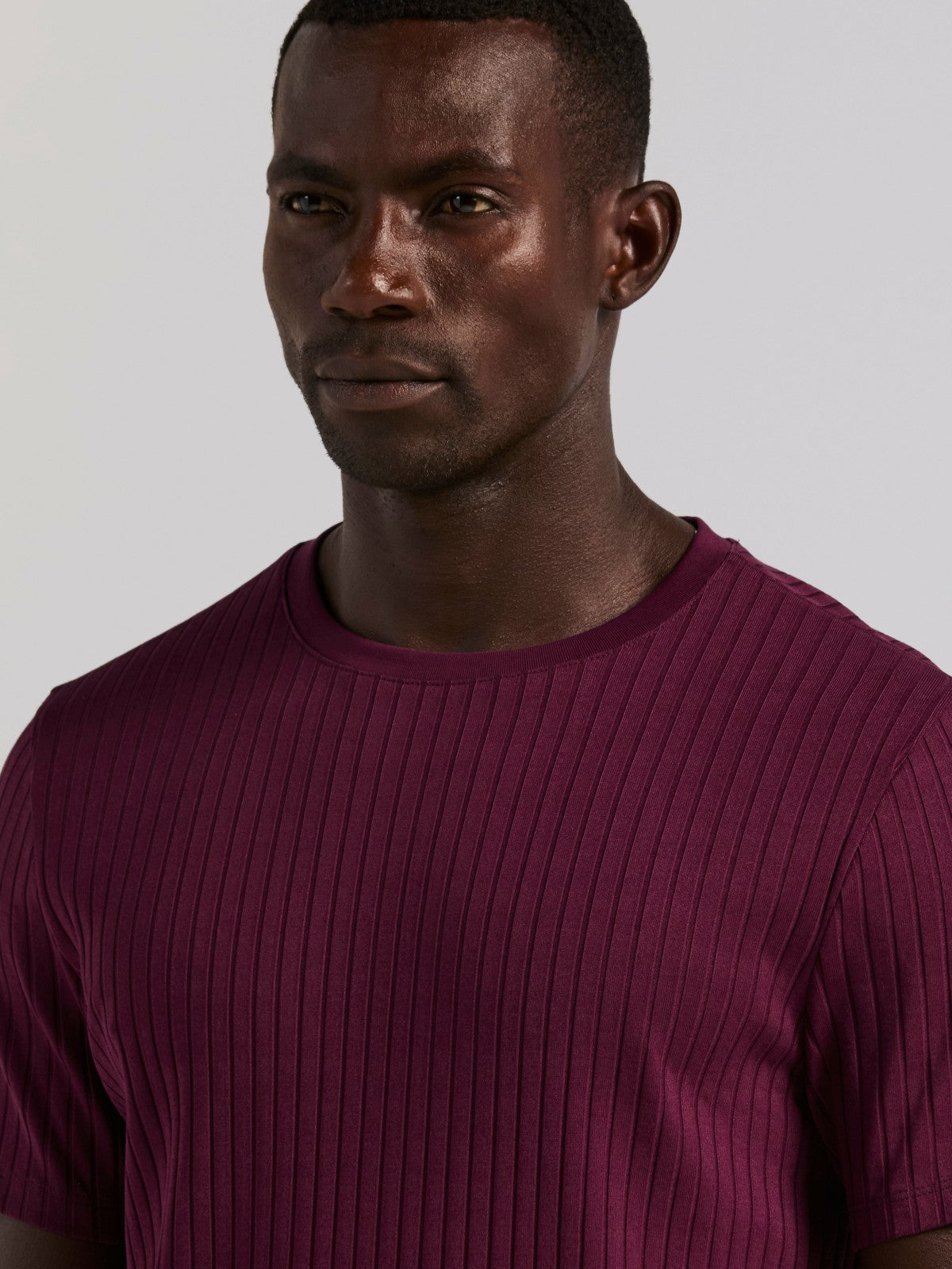 Perry Ellis Ribbed Crew Neck Tee