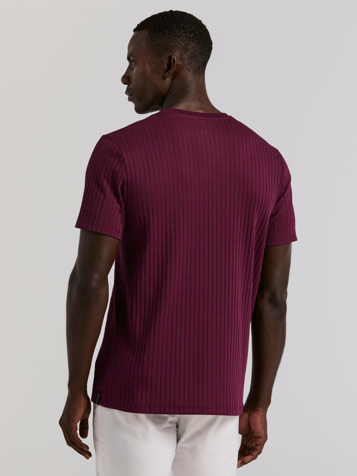 Perry Ellis Ribbed Crew Neck Tee