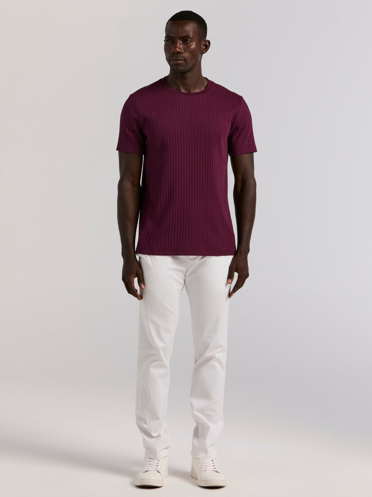 Perry Ellis Ribbed Crew Neck Tee
