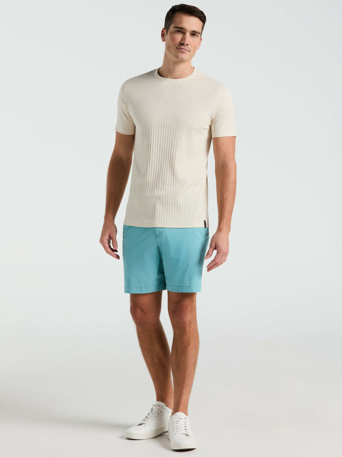 Perry Ellis Ribbed Crew Neck Tee