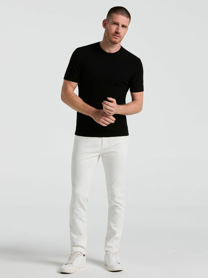 Perry Ellis Tech Knit Mesh Striped Crew Neck Shirt