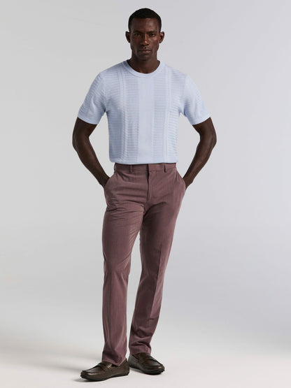 Perry Ellis Textured Stripe Crew Neck Sweater Tee