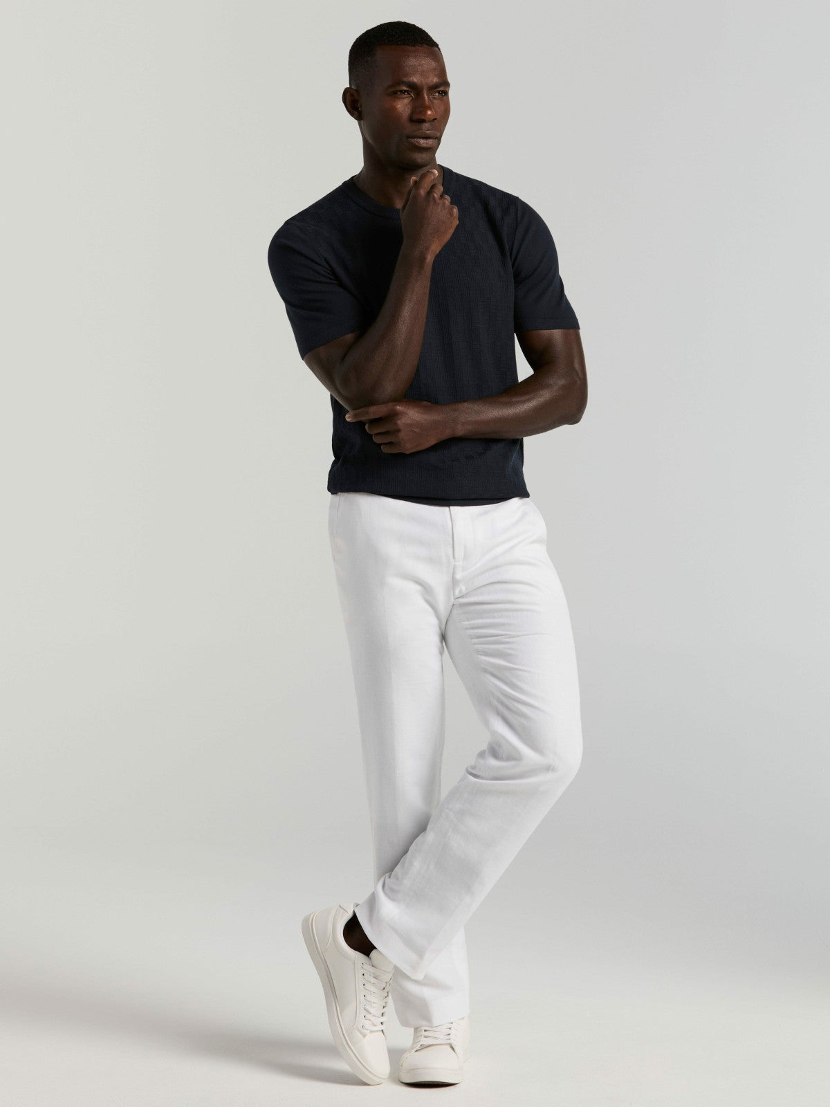 Perry Ellis Geometric Textured Sweater Tee