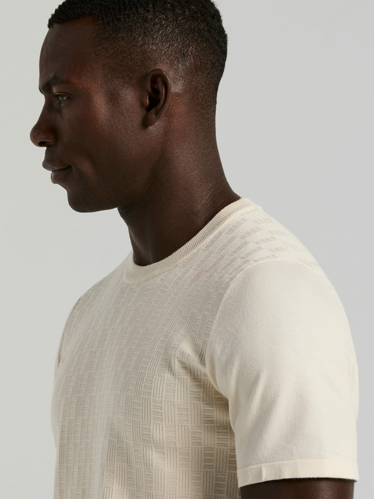 Perry Ellis Geometric Textured Sweater Tee