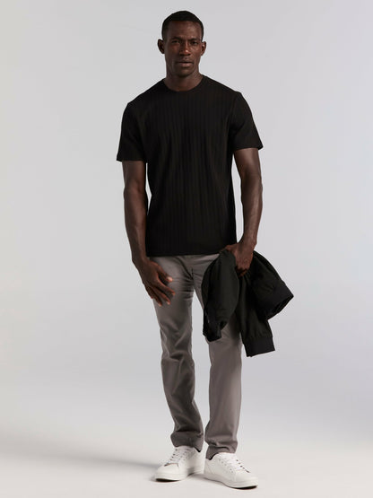 Perry Ellis Textured Ribbed Crew Neck Tee