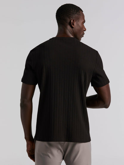 Perry Ellis Textured Ribbed Crew Neck Tee