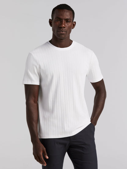 Perry Ellis Textured Ribbed Crew Neck Tee