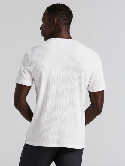 Perry Ellis Textured Ribbed Crew Neck Tee