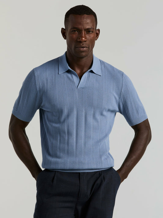 Perry Ellis Mesh Stripe Sweater Polo