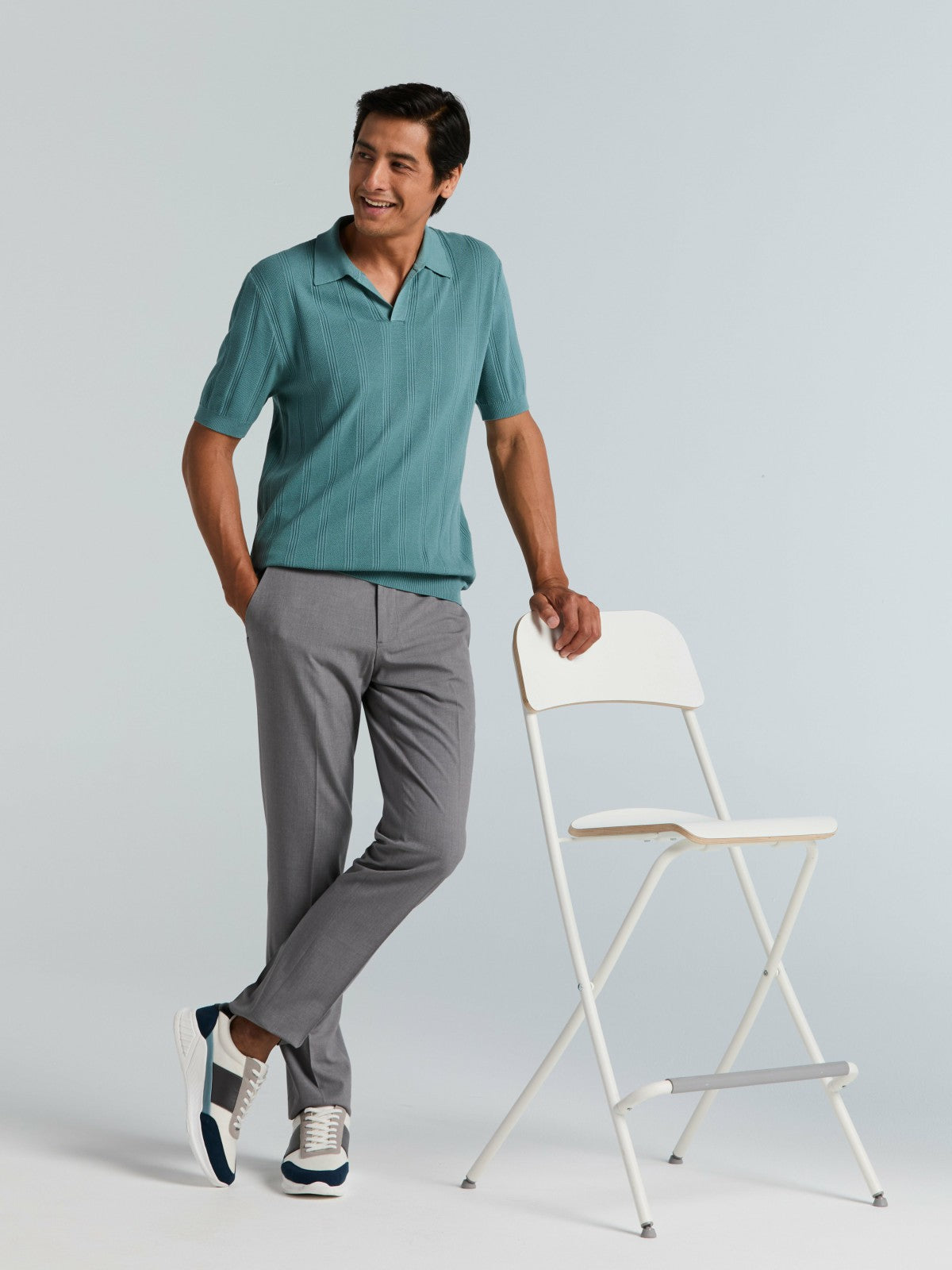Perry Ellis Mesh Stripe Sweater Polo