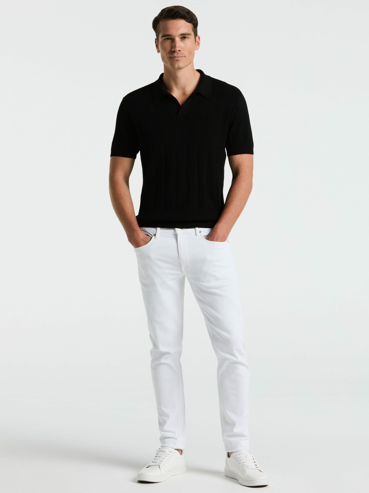 Perry Ellis Mesh Stripe Sweater Polo
