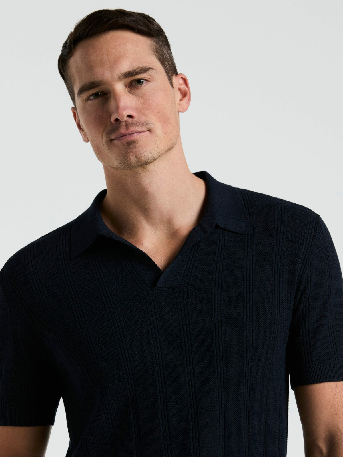 Perry Ellis Mesh Stripe Sweater Polo