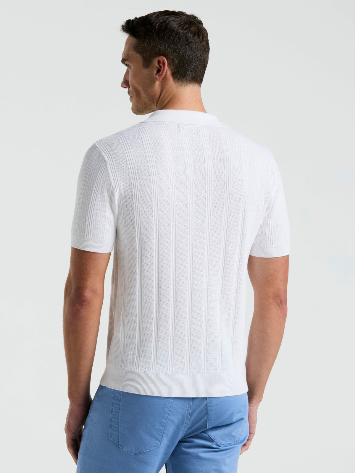 Perry Ellis Mesh Stripe Sweater Polo