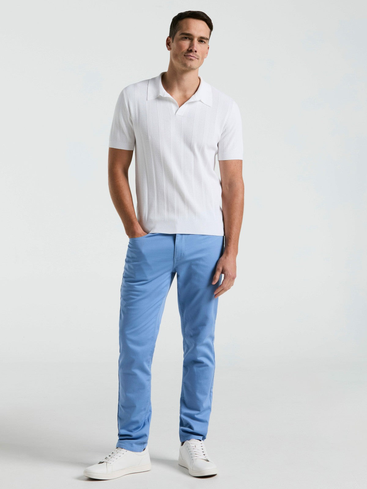Perry Ellis Mesh Stripe Sweater Polo
