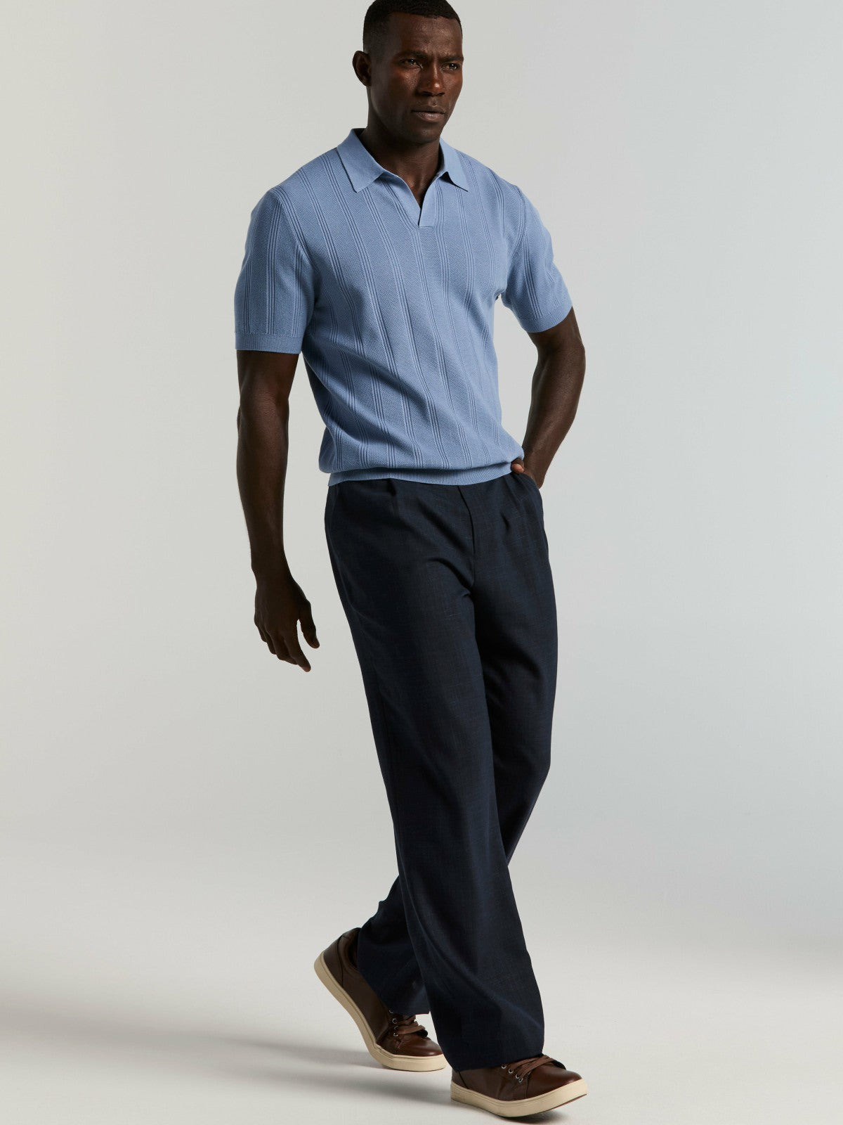 Perry Ellis Mesh Stripe Sweater Polo