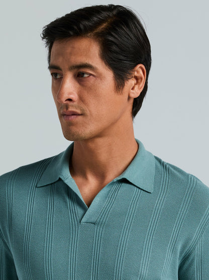 Perry Ellis Mesh Stripe Sweater Polo