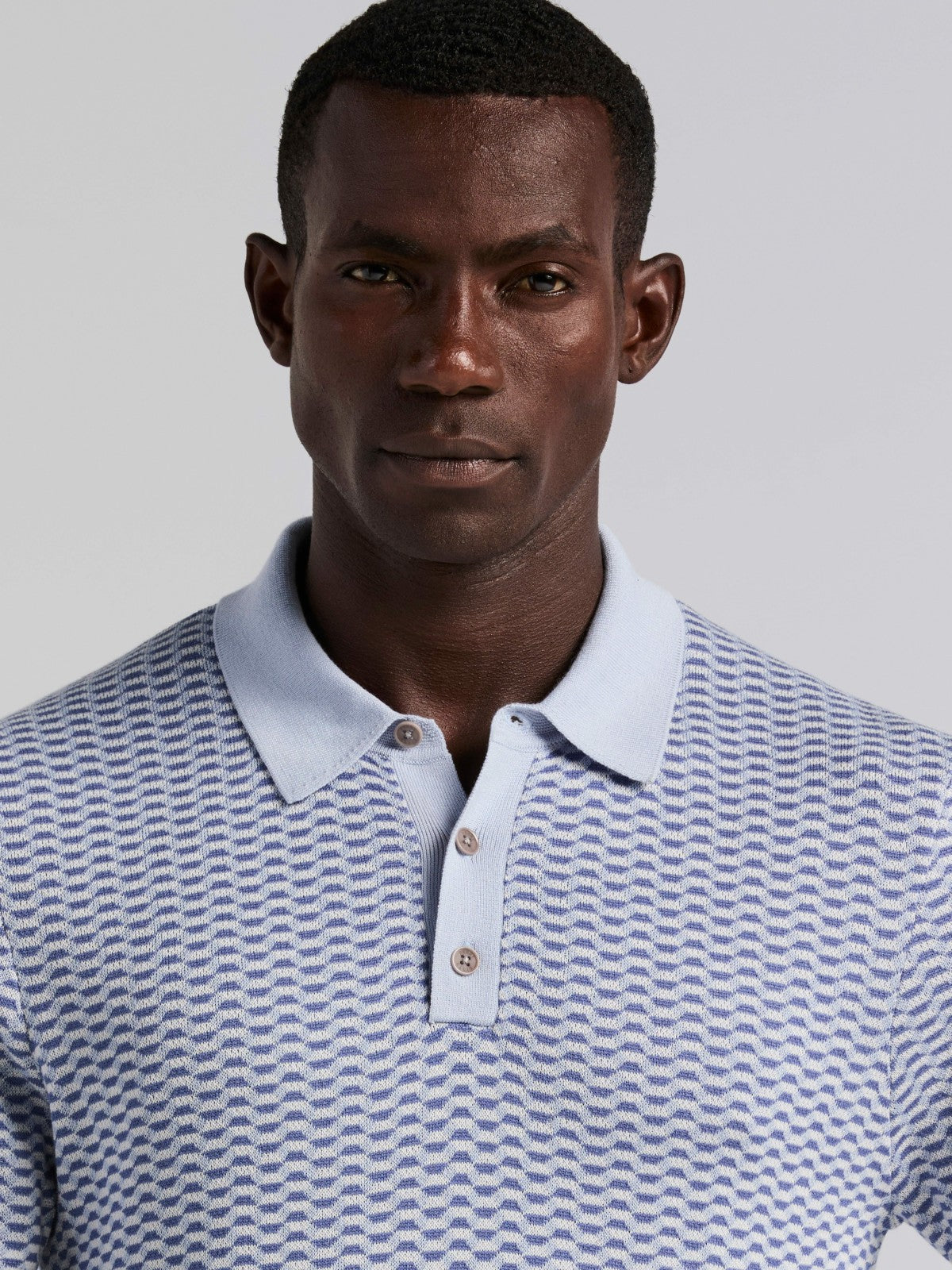 Perry Ellis Cotton Modal Geo Polo Sweater