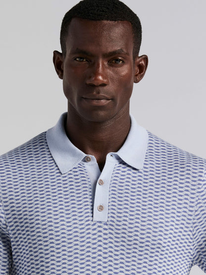 Perry Ellis Cotton Modal Geo Polo Sweater