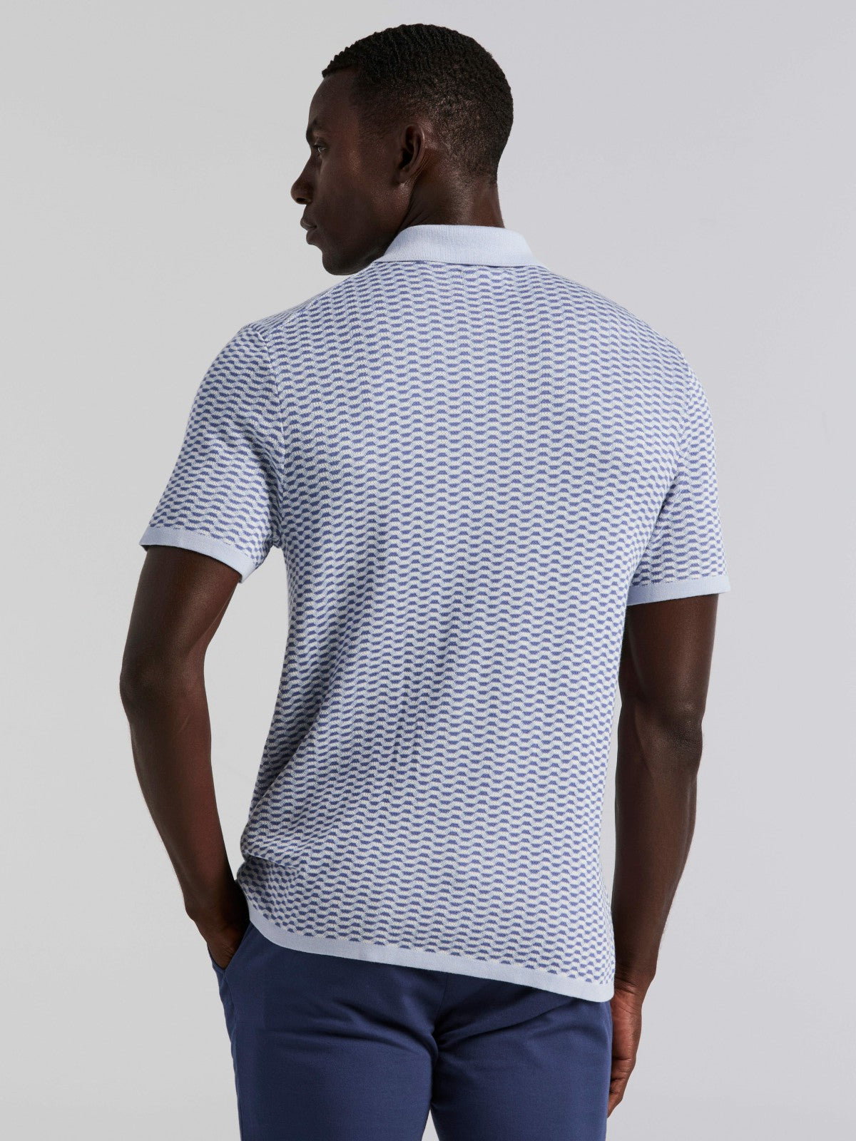 Perry Ellis Cotton Modal Geo Polo Sweater