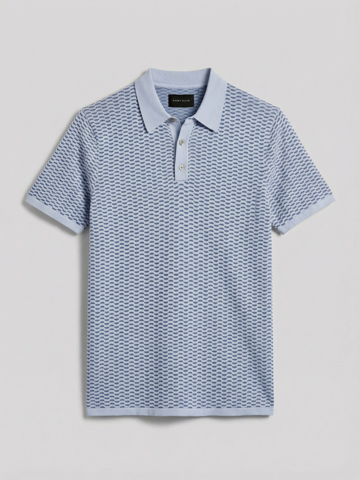 Perry Ellis Cotton Modal Geo Polo Sweater