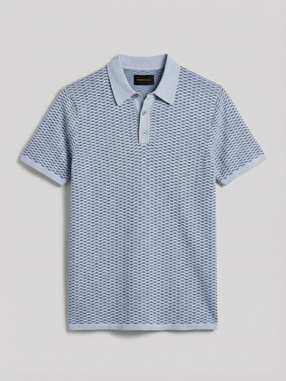 Perry Ellis Cotton Modal Geo Polo Sweater