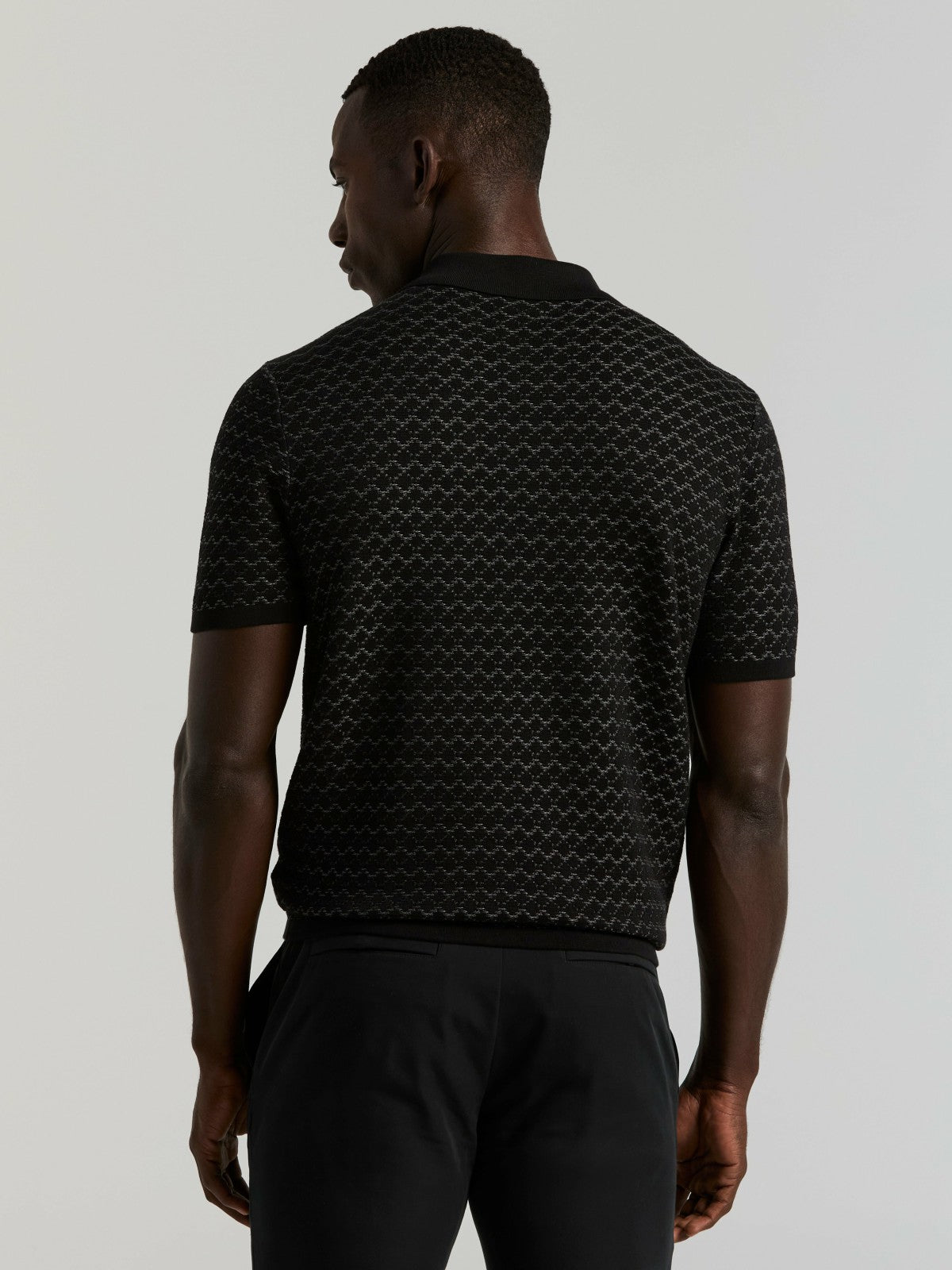Perry Ellis Cotton Jacquard 3 Button Sweater Polo
