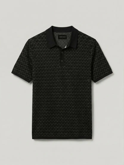 Perry Ellis Cotton Jacquard 3 Button Sweater Polo