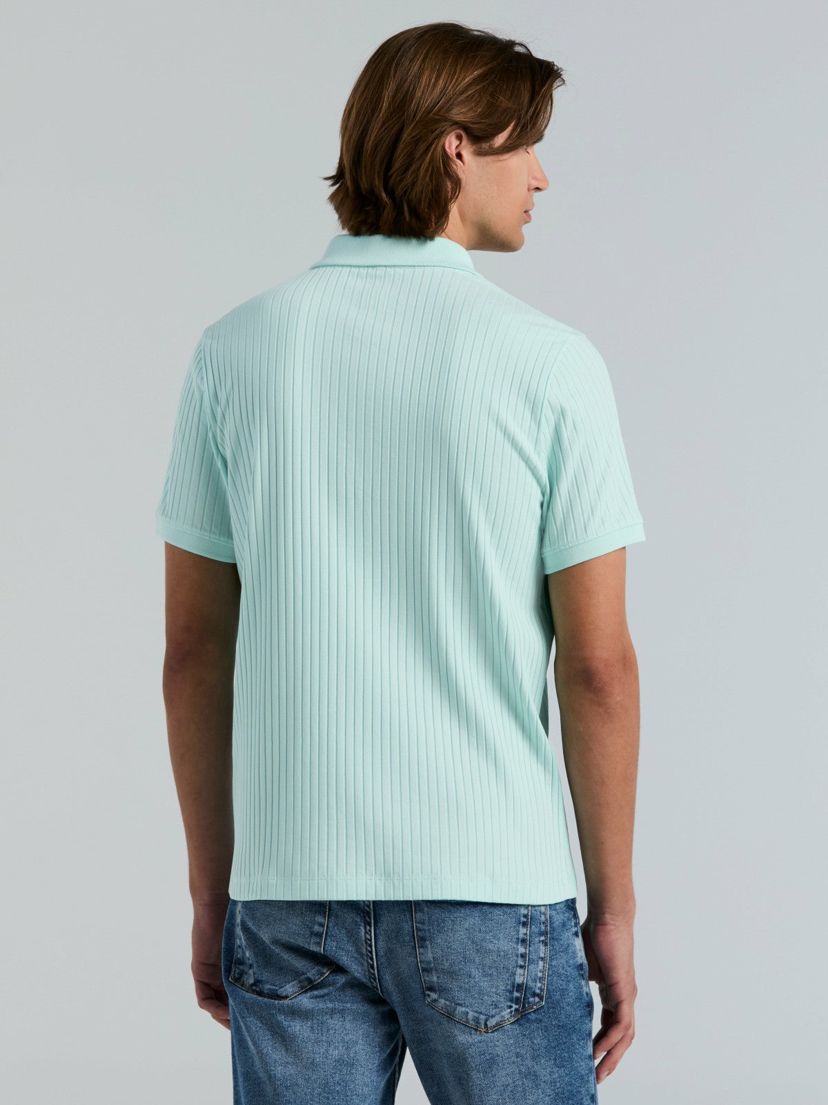 Perry Ellis Quarter Zip Ribbed Polo