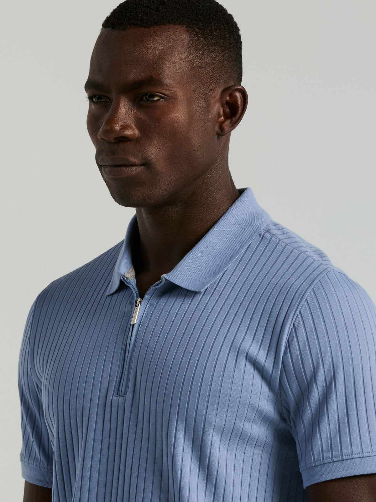 Perry Ellis Quarter Zip Ribbed Polo