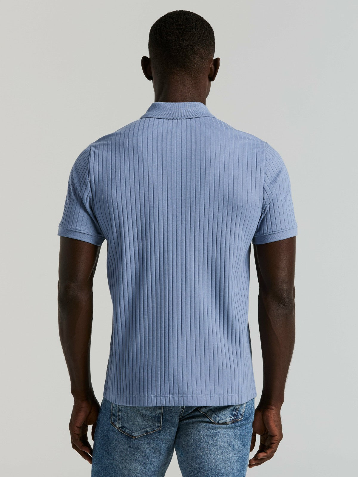 Perry Ellis Quarter Zip Ribbed Polo
