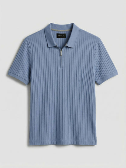 Perry Ellis Quarter Zip Ribbed Polo