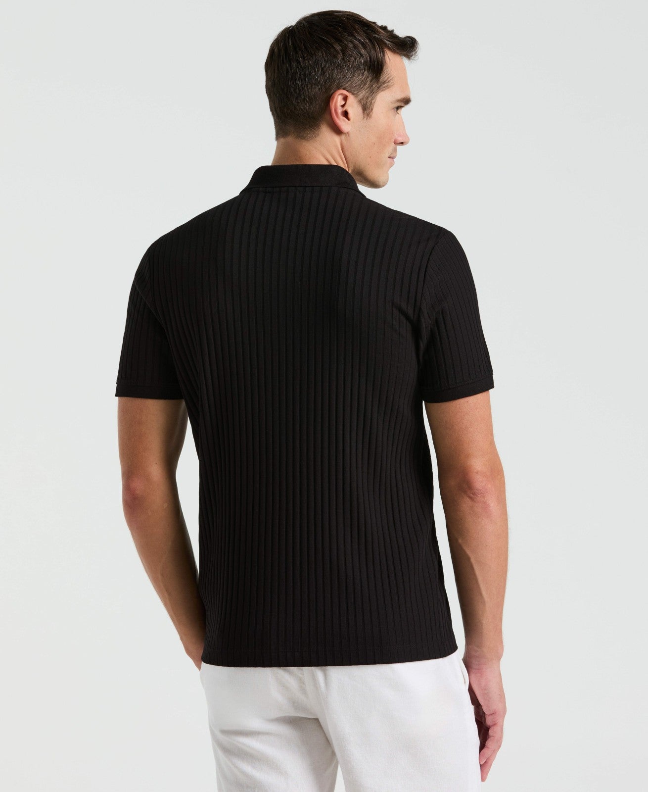 Perry Ellis Quarter Zip Ribbed Polo