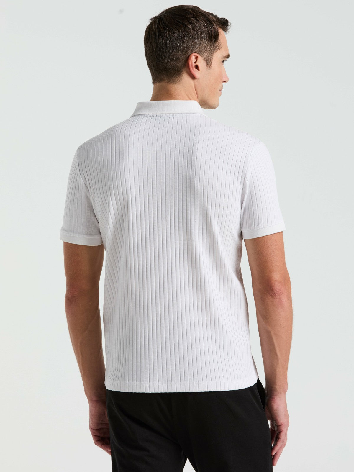 Perry Ellis Quarter Zip Ribbed Polo