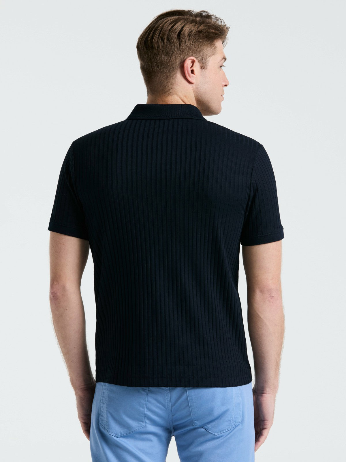 Perry Ellis Quarter Zip Ribbed Polo