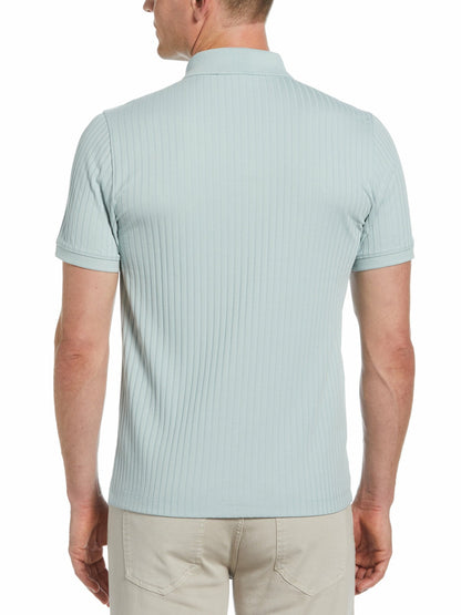 Perry Ellis Quarter Zip Ribbed Polo