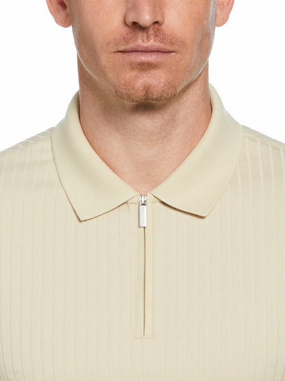 Perry Ellis Quarter Zip Ribbed Polo