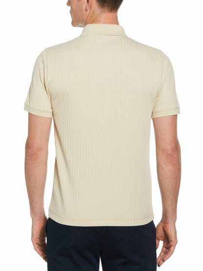 Perry Ellis Quarter Zip Ribbed Polo