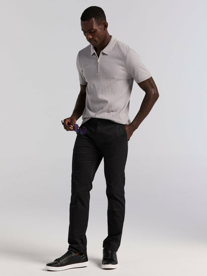 Perry Ellis Quarter Zip Ribbed Polo