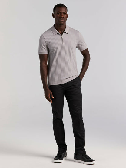 Perry Ellis Quarter Zip Ribbed Polo