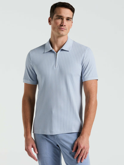 Perry Ellis Quarter Zip Ribbed Polo