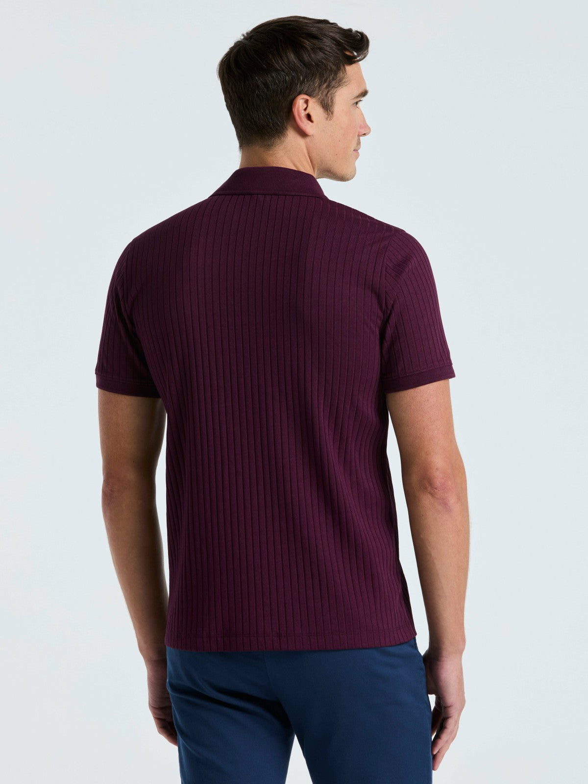 Perry Ellis Quarter Zip Ribbed Polo