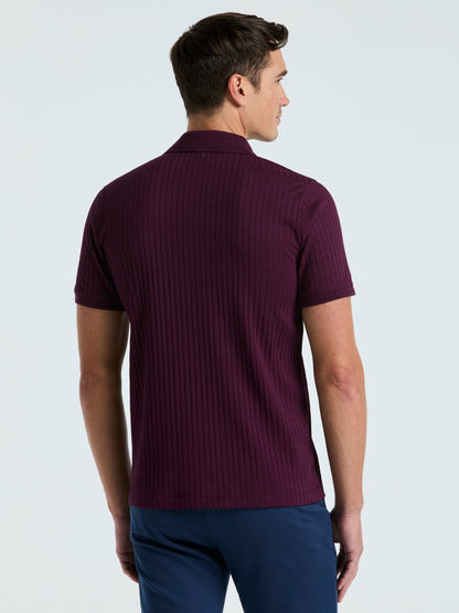 Perry Ellis Quarter Zip Ribbed Polo