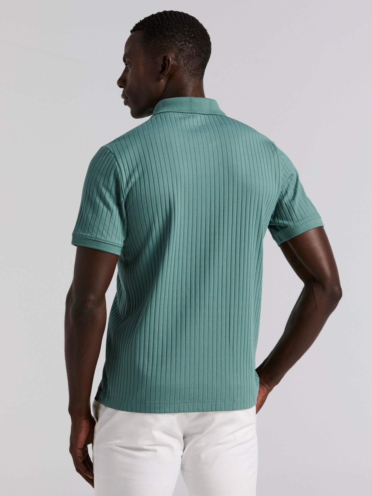 Perry Ellis Quarter Zip Ribbed Polo
