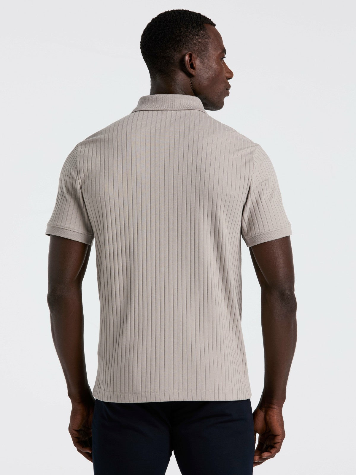 Perry Ellis Quarter Zip Ribbed Polo