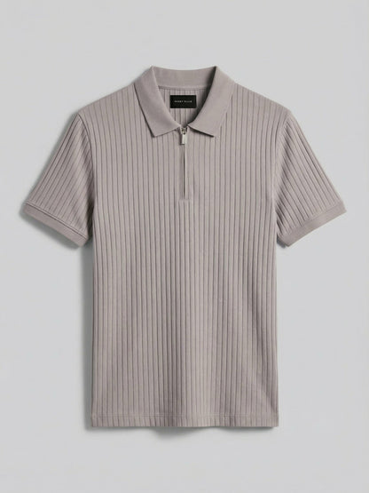 Perry Ellis Quarter Zip Ribbed Polo