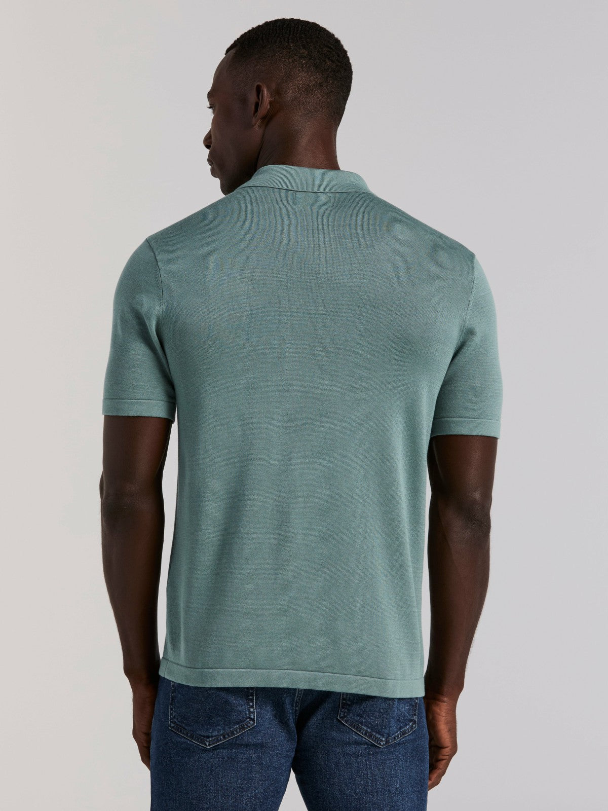 Perry Ellis Cotton Modal Striped Zip Sweater Polo